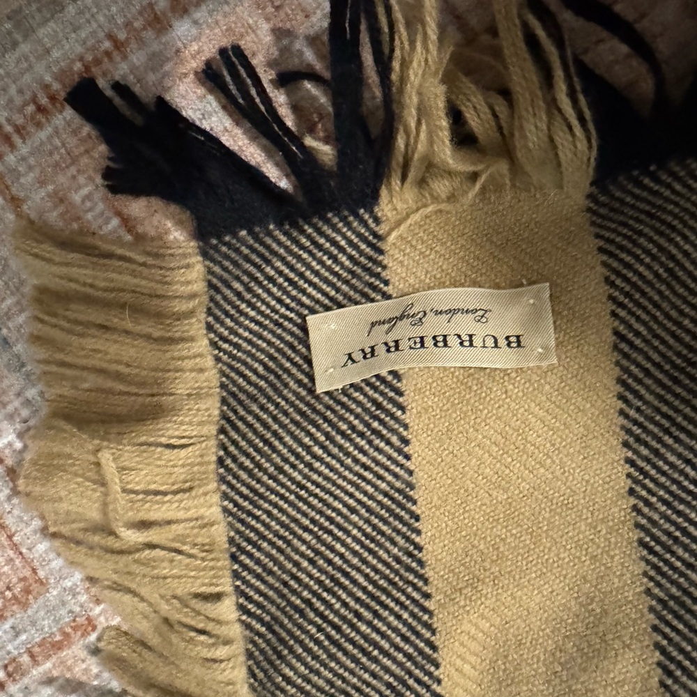 Burberry Beige and Black Checkered Scarf - Picture 2 of 2